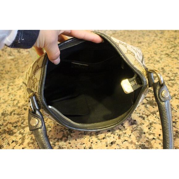 Gucci BROWN beige Medium Abbey D-Ring Hobo Bag - Style 130738 (PU110 - Picture 7 of 14